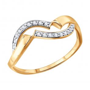 Золотое кольцо Diamant с фианитом 51-110-03008-1 фото