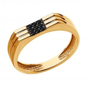 Золотое кольцо Diamant с фианитом 51-112-02288-1 фото