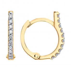Золотые серьги Diamant с фианитом 51-120-00915-1 фото