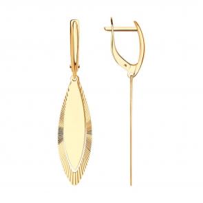 Золотые серьги Diamant 51-121-01055-1 фото