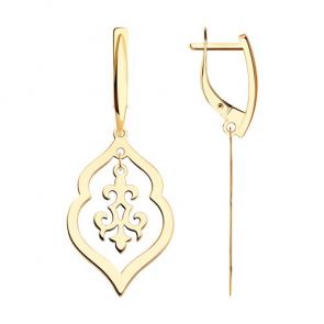 Золотые серьги Diamant 51-121-02108-1 фото