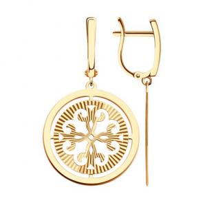 Золотые серьги Diamant 51-121-02120-2 фото