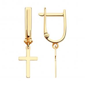 Золотые серьги-кресты Diamant 51-121-02579-1 фото