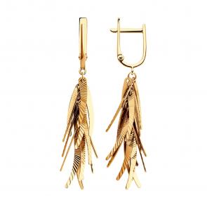 Золотые серьги Diamant 51-121-02616-1 фото