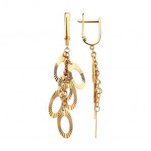 Золотые серьги Diamant 51-121-02721-1 фото