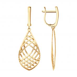 Золотые серьги Diamant 51-121-02824-1 фото