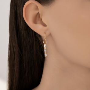 Золотые серьги SOKOLOV с фианитом 51-121-02963-1 фото