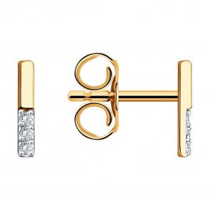 Золотые серьги SOKOLOV с фианитом 51-122-01642-2 фото