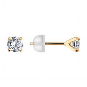 Золотые серьги Diamant с фианитом 51-122-02873-1 фото