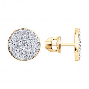 Золотые серьги Diamant с фианитом 51-122-03001-1 фото