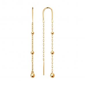 Золотые серьги Diamant 51-123-01629-1 фото