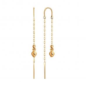 Золотые серьги Diamant 51-123-01684-1 фото