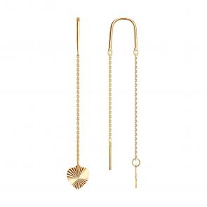 Золотые серьги Diamant 51-123-02878-1 фото