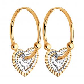 Золотые серьги Diamant 51-124-01425-1 фото