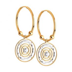 Золотые серьги Diamant 51-124-01743-2 фото