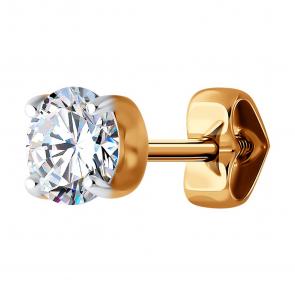 Одиночная серьга из золота Diamant с фианитом 51-127-02070-1 фото