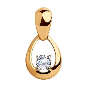 Золотая подвеска Diamant с фианитом 51-130-00213-1 фото