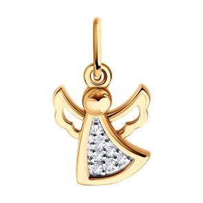 Золотая подвеска Diamant с фианитом 51-130-00491-1 фото