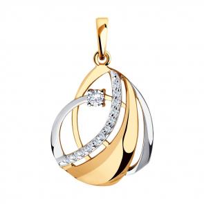 Золотая подвеска Diamant с фианитом 51-130-00519-1 фото