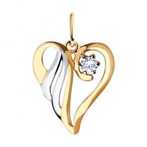 Золотая подвеска Diamant с фианитом 51-130-00574-1 фото