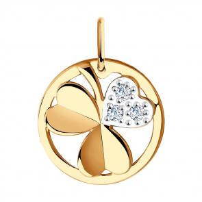 Золотая подвеска Diamant с фианитом 51-130-00669-1 фото