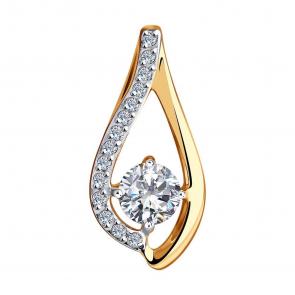 Золотая подвеска Diamant с фианитом 51-130-00792-1 фото