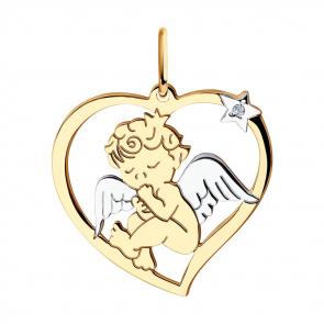 Золотая подвеска Diamant с фианитом 51-130-00816-1 фото