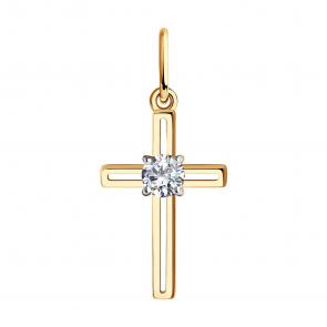 Золотая подвеска Diamant с фианитом 51-130-00870-1 фото