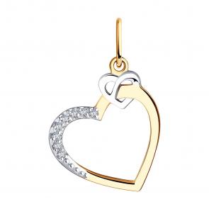 Золотая подвеска Diamant с фианитом 51-130-00871-1 фото
