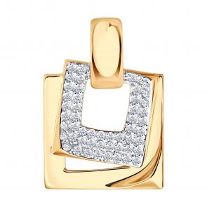 Золотая подвеска Diamant с фианитом 51-130-00906-1 фото