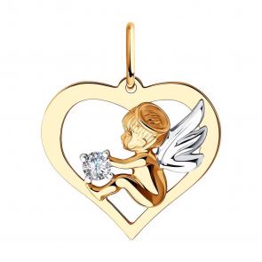 Золотая подвеска Diamant с фианитом 51-130-00920-1 фото