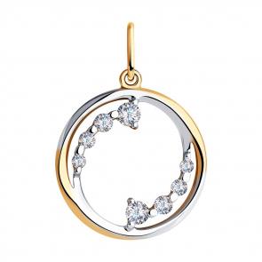 Золотая подвеска Diamant с фианитом 51-130-00933-1 фото