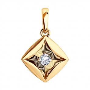 Золотая подвеска Diamant с фианитом 51-130-01077-1 фото