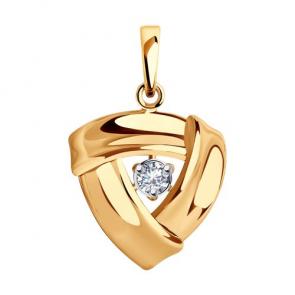 Золотая подвеска Diamant с фианитом 51-130-01255-1 фото