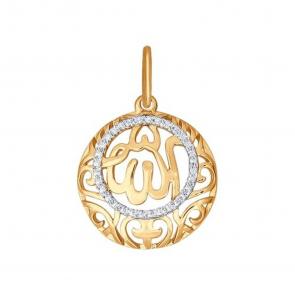 Золотая подвеска Diamant с фианитом 51-130-01368-1 фото