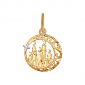 Золотая подвеска Diamant с фианитом 51-130-01369-1 фото