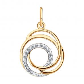 Золотая подвеска Diamant с фианитом 51-130-01371-1 фото