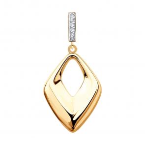 Золотая подвеска Diamant с фианитом 51-130-01409-1 фото