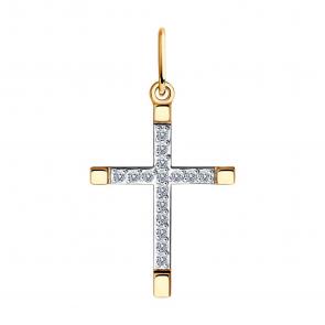 Золотая подвеска Diamant с фианитом 51-130-01438-1 фото