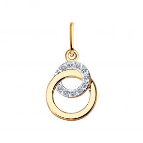 Золотая подвеска Diamant с фианитом 51-130-01475-1 фото