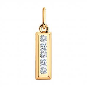 Золотая подвеска Diamant с фианитом 51-130-01569-1 фото