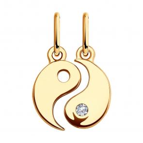 Золотая подвеска Diamant с фианитом 51-130-01639-1 фото