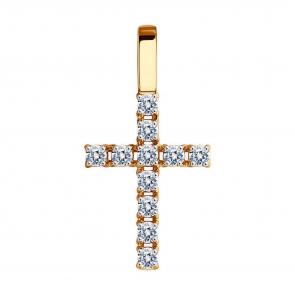 Золотая подвеска Diamant с фианитом 51-130-01652-1 фото