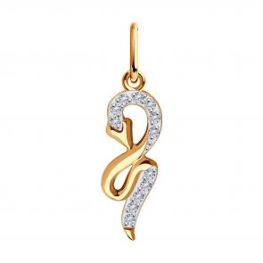 Золотая подвеска Diamant с фианитом 51-130-01667-1 фото