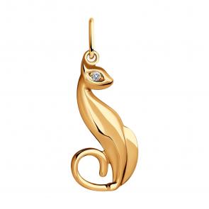 Золотая подвеска Diamant с фианитом 51-130-01698-1 фото