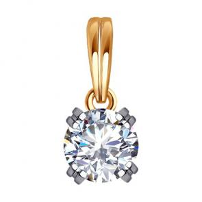 Золотая подвеска Diamant с фианитом 51-130-01841-1 фото