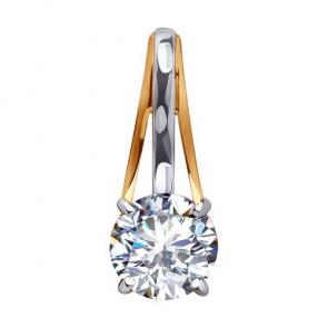 Золотая подвеска Diamant с фианитом 51-130-01852-1 фото