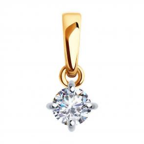 Золотая подвеска Diamant с фианитом 51-130-01924-1 фото