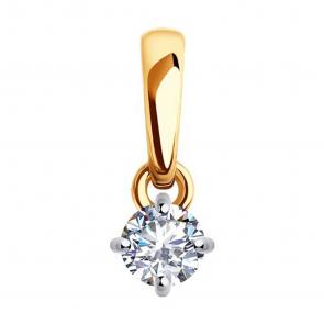 Золотая подвеска Diamant с фианитом 51-130-01939-1 фото