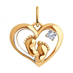 Золотая подвеска Diamant с фианитом 51-130-02014-1 фото